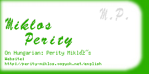 miklos perity business card